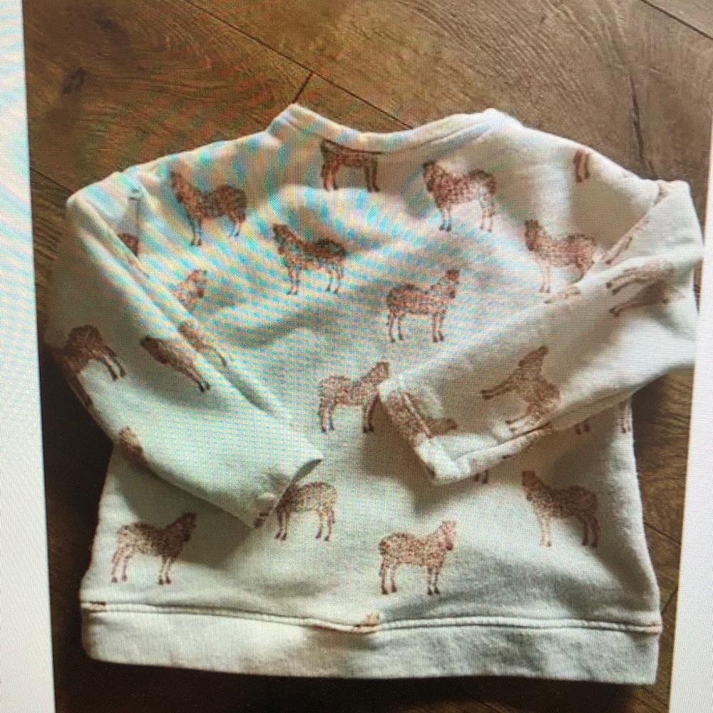 Kids' Cream Sweater with Horse Print